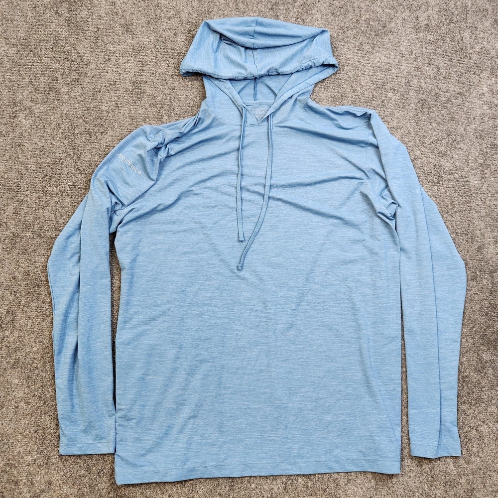 Anetik Hooded Shirt Mens XL Blue Long Sleeve Ultralight Outdoor UPF 30+ Top